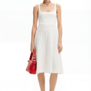 A-lijn midi-jurk - WHITE - M