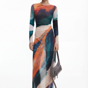 Bedrukte jurk - GREEN - XL