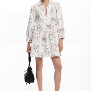 Gezichten jurk - WHITE - L