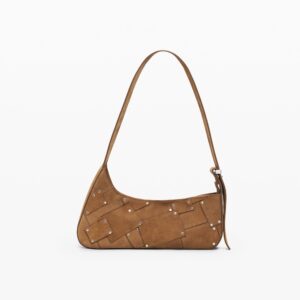 Leren tas met studs - BROWN - U