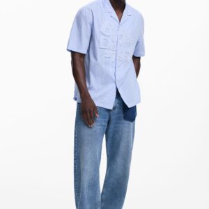 Korte mouwen overhemd met Botter-lettering - BLUE - L