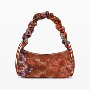 Middelgrote schoudertas met bloemmotief - ORANGE - U