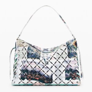 Middelgrote geperforeerde schoudertas Collage - MATERIAL FINISHES - U