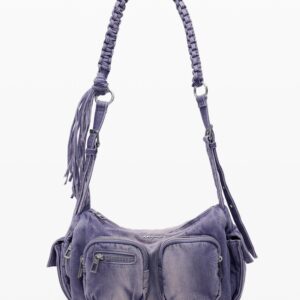 Middelgrote denim tas met zakken - RED - U