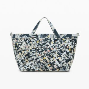 Medium braided shopper bag - MATERIAL FINISHES - U