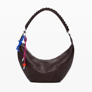 Middelgrote schoudertas met 3D-logo - BROWN - U