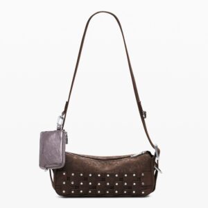 Kleine patch tas met studs - BROWN - U