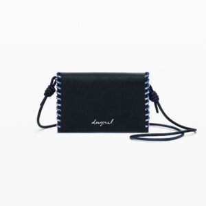 Gemiddelde 2-in-1 portemonnee met stiksels - BLACK - U