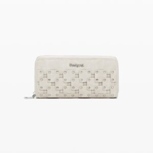 Grote portemonnee met leerlook en studs - BROWN - U