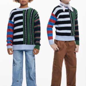 Gestreepte textuurtrui - MATERIAL FINISHES - 5/6