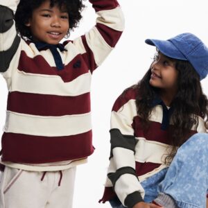 POLO MET STREPEN EN LANGE MOUWEN - WHITE - 5/6