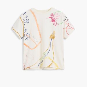 T-shirt met korte mouwen en strepen - WHITE - 11/12