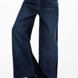 Jeans met asymmetrische taille - BLUE - 9/10