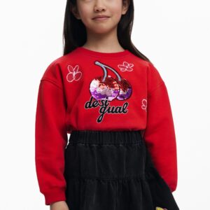 Minirok met kersenpanelen - BLACK - 9/10