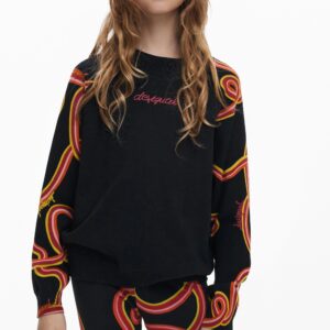 Trui met slangenmouwen - BLACK - 7/8