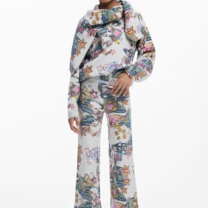 Elastische broek met figuren - BLACK - 9/10