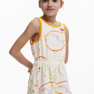 Korte jumpsuit met strepen - WHITE - 9/10