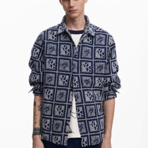 Overhemd met lange mouwen met ruitjes - BLUE - M