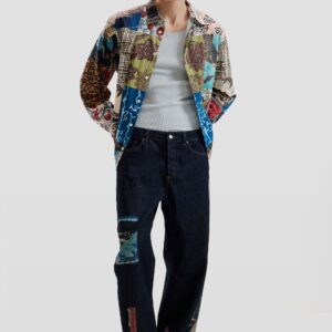 Jeans met oosters patroon - BLUE - 28