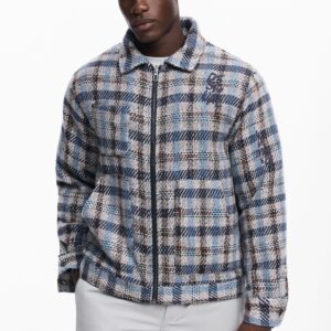 Geruite jas met zakken - BLACK - L