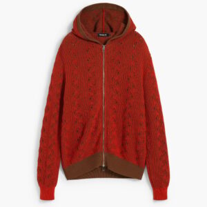 Gebreide trui met rits - RED - S