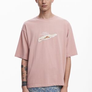 Collage T-shirt met korte mouwen - RED - L