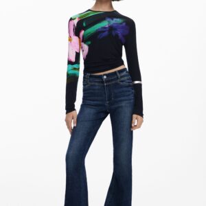 Uitgewassen flared jeans - BLUE - 38