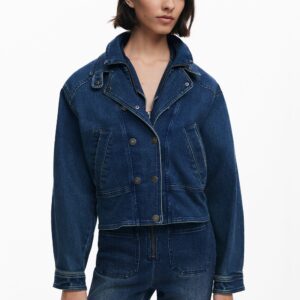 Spijkerjack met dubbele kraag - BLUE - L