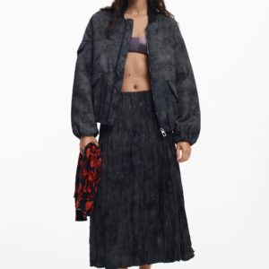 Midirok met plooien - BLACK - L