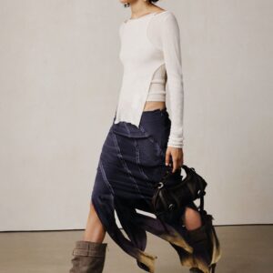 Studio rok met snitten - BLUE - L