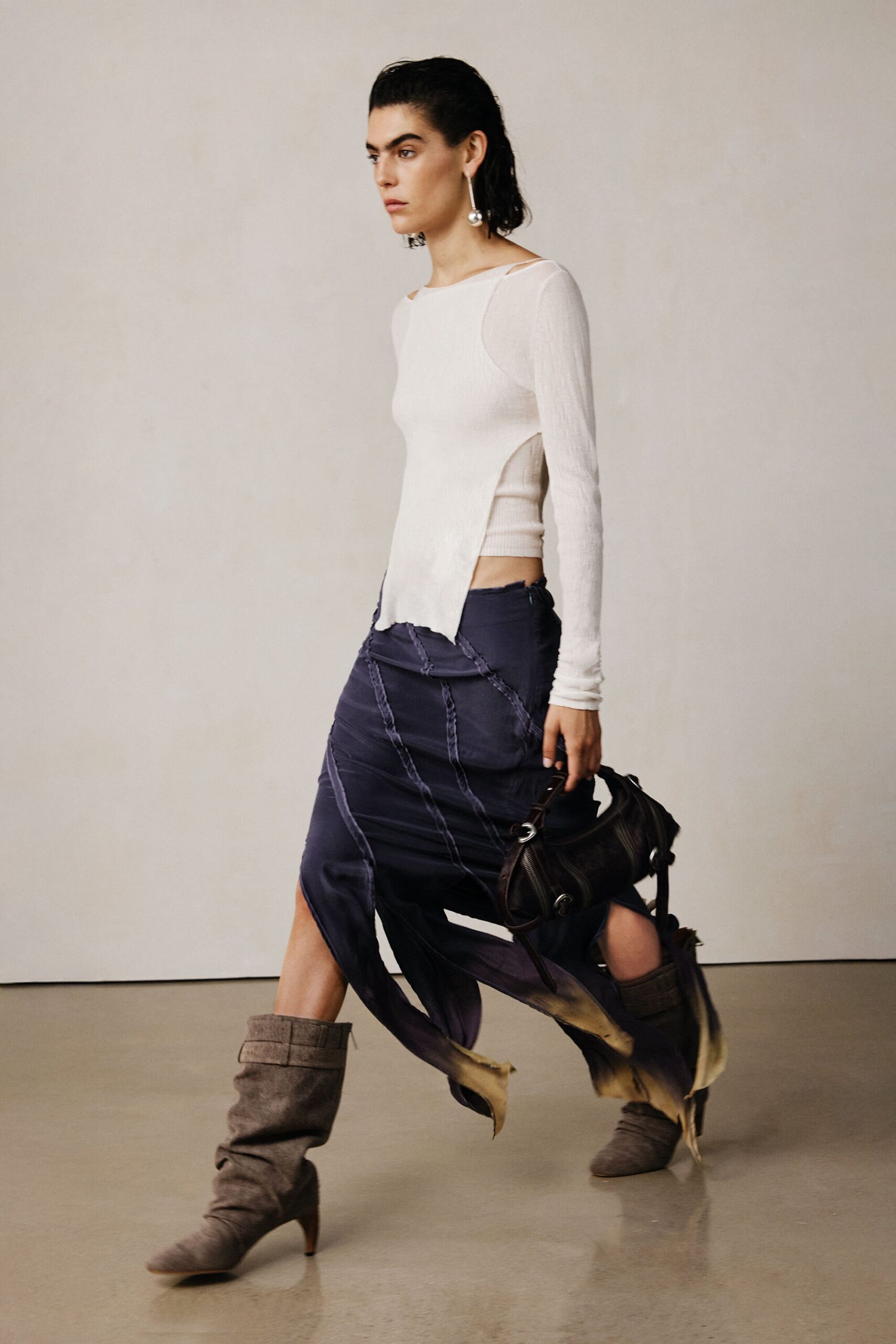 Studio rok met snitten - BLUE - L