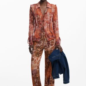 Paisley-microcordbroek - ORANGE - L