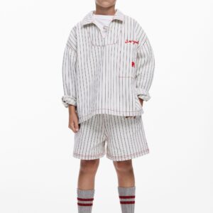 Gestreepte korte broek - WHITE - 11/12