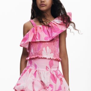 Peplum tanktop - RED - 3/4