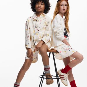 Korte splash rok - WHITE - 13/14