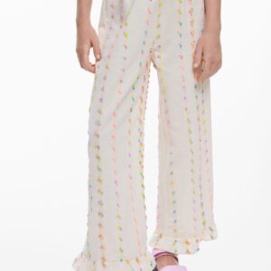 Lange broek met pompons - WHITE - 13/14