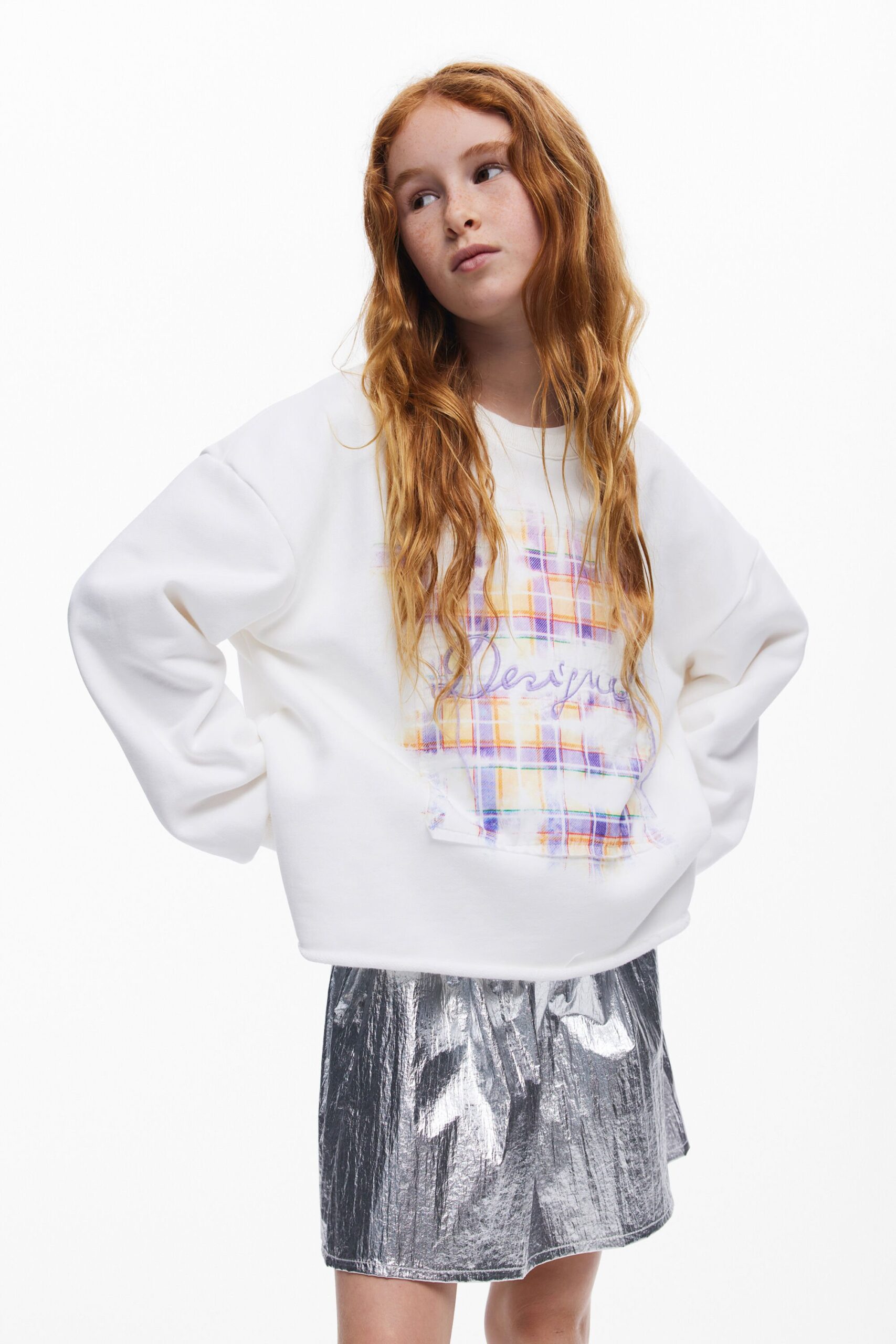 Sweatshirt met borduursel Desigual - WHITE - 11/12