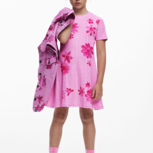 Plissé bloemenjurk - RED - 9/10