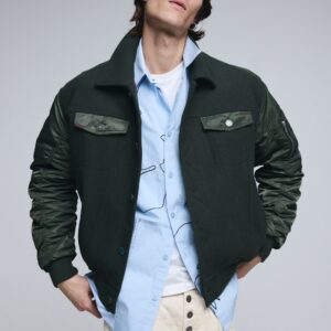 Bomberjack van stof - GREEN - S