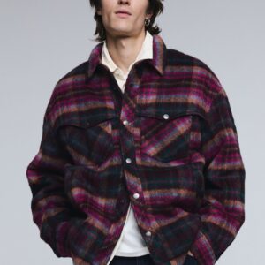 Geruite jas met zakken - RED - L