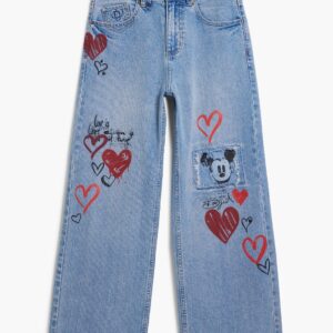 Mickey Mouse™ jeans met hartjes - BLUE - 34