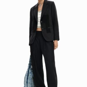 Plooiende lange broek - BLACK - L