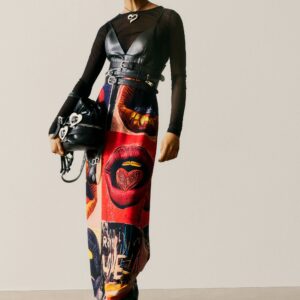 JURK MET BANDJES EN MONDEN - BLACK - M