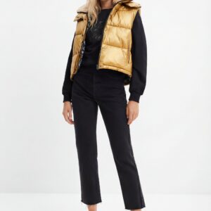 Straight fit cropped jeans - BLACK - 34