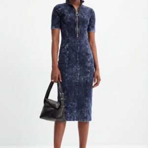 Midi-jurk met rits - BLUE - XS