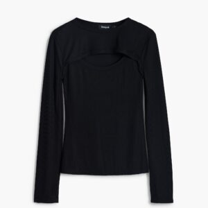 Cutout halslijn T-shirt Maitrepierre - BLACK - S
