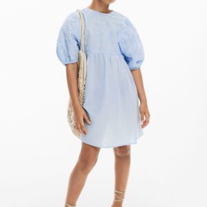 Korte bloemenjurk - BLUE - 9/10