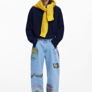 Jeans met patches - BLUE - 36