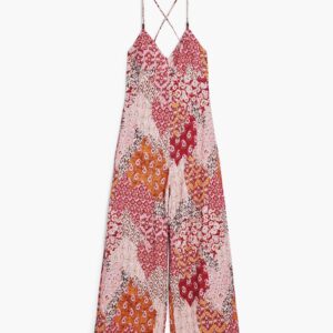 Lange Boho-jumpsuit - RED - L