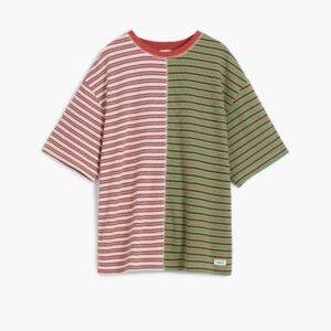 Gestreept T-shirt met korte mouwen - GREEN - L